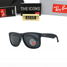 Ray  Ban RB4165 Justin Sunglasses Black Frame Gray Polarized Lens