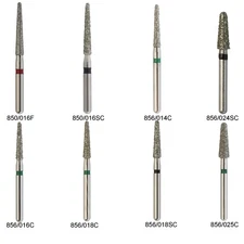 Round End Taper Bur 856/018SC 850 Dental Diamond Burs FG Coarse Fine High Speed