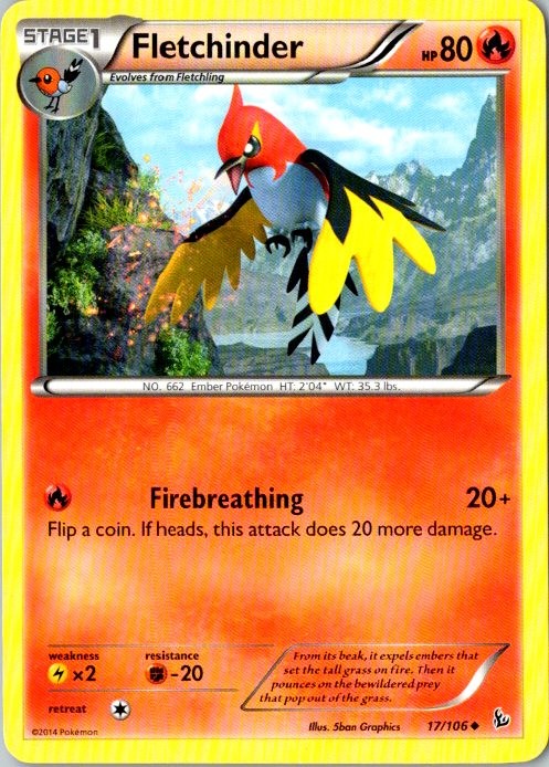 Fletchinder Uncommon XY - Flashfire 17/106 LP