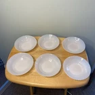 Mac-Beth Evans Monax Petalware Depression Glass 6 Cereal Bowls Vintage