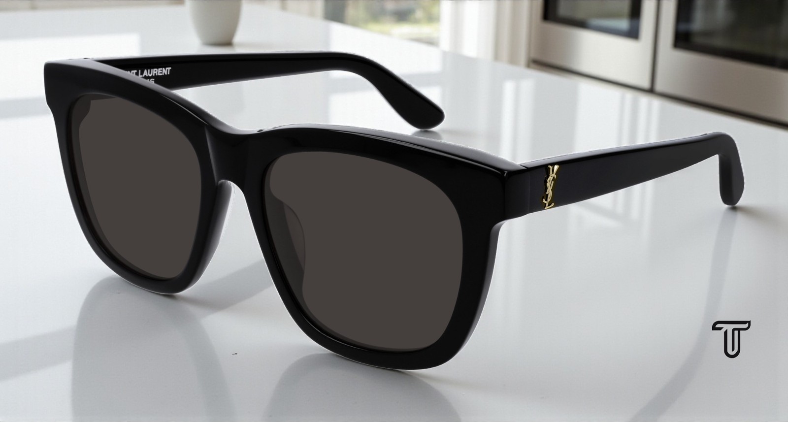 Occhiali da sole unisex SAINT LAURENT YSL M24 K 005 rettangolari quadrati neri 55 mm OBI