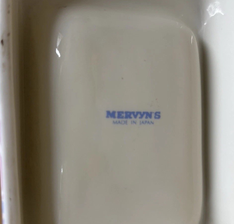 Vintage Mervy's Floral Soap Dish Made In Japan White Porcelain Trinket Dish 5”