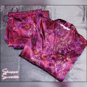 VICTORIA'S SECRET satin Pajama Set Small Paisley Pink MINT CONDITION NWOT