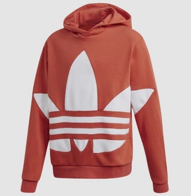 Adidas Originals Big Trefoil Hoodie Kids Hooded Sweatshirt. Size S. Color: Red. 