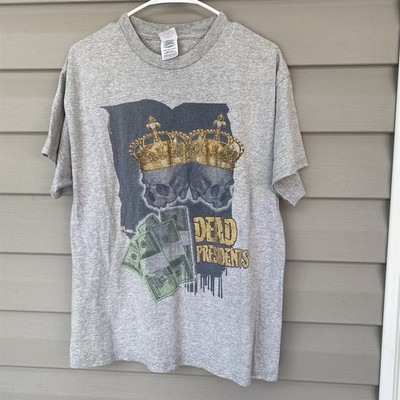 Dead Presidents T Shirt Size Large Delta Pro Weight Gray Hip Hop Money Graphic