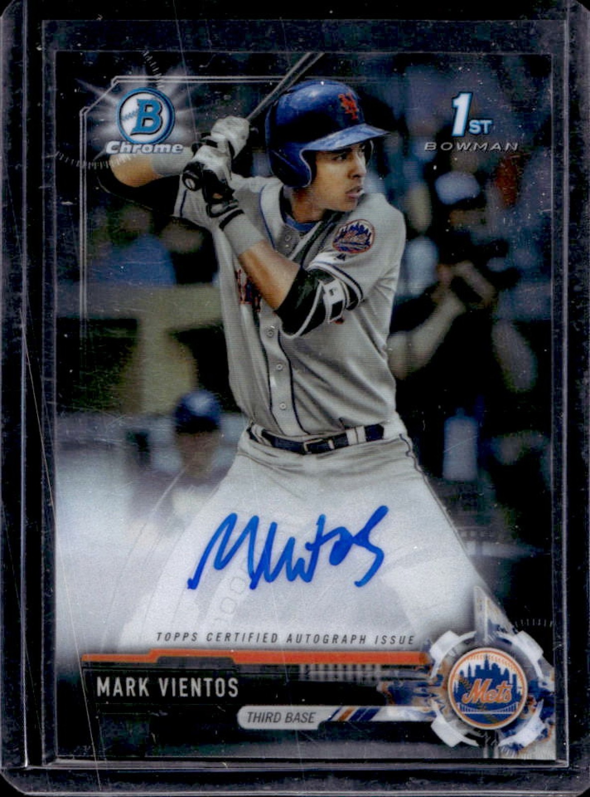 2017 Bowman Draft Mark Vientos Chrome Auto 1st Prospect #CDA-MV Mets