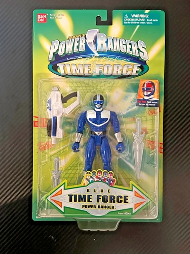 Vintage 2001 Bandai Power Rangers Time Force Blue Ranger – Action Figure Sealed