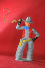 Vintage Cast Lead Manoil Barclay Cowboy With Lasso EXCELLENT 