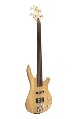 FUSION E-BASS Gitarre FRETLESS Natur