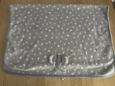 Parent's Choice Elephant Gray w Stars Appliqued Baby Blanket Plush