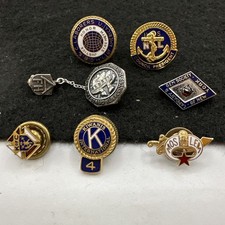 Vintage Enamel Service Award Pin Lot - 7