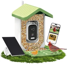 Bird Feeder with Camera Solar Powered, AI Identify Birds Species 10000+, 2.5K HD