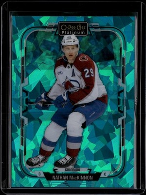 2025-26 O-Pee-Chee Platinum #9 Nathan MacKinnon Turquoise Fragments #/249