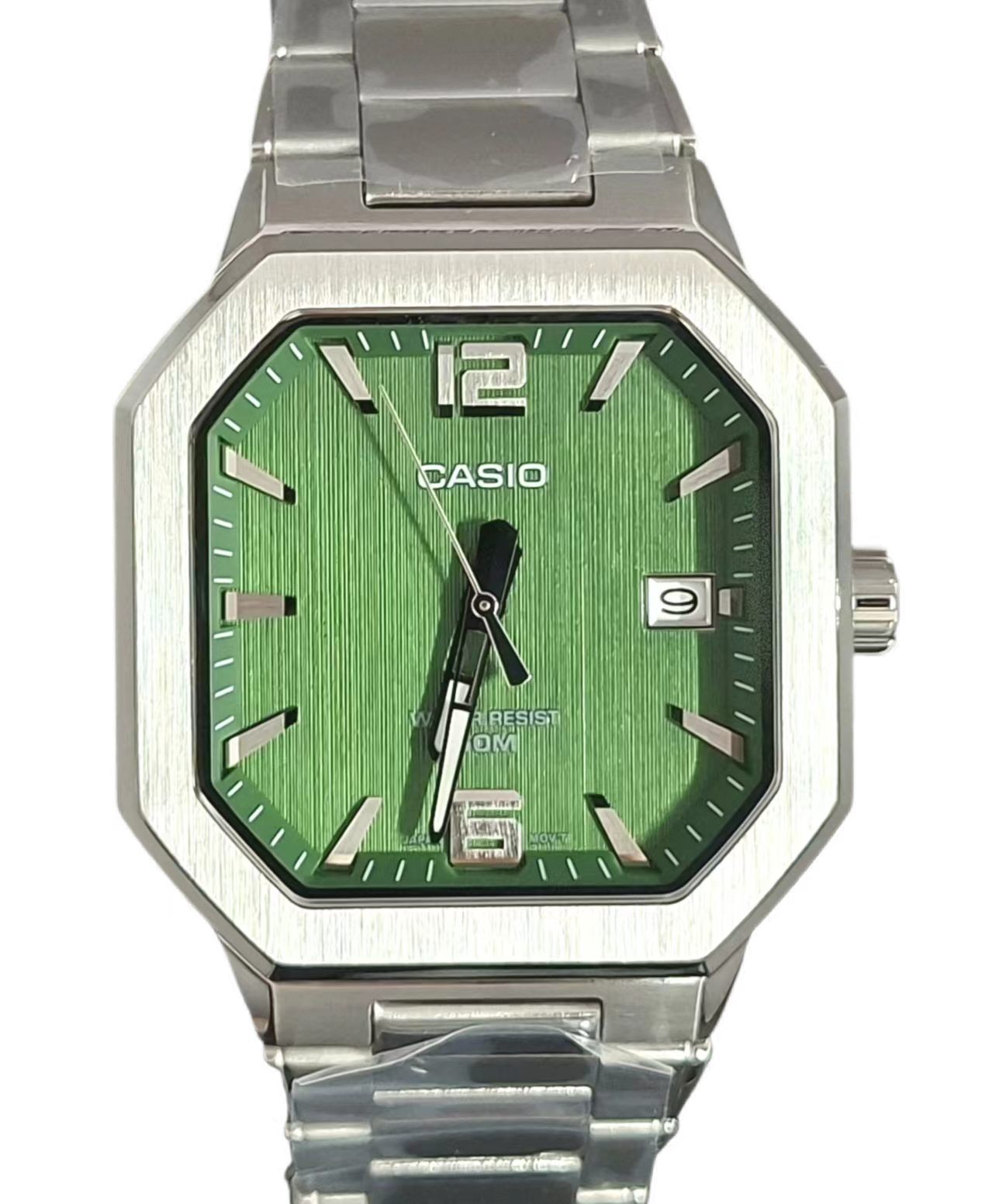 CASIO MTP‑B195 Series MTP-B195D-3A Green Dial Analog 38 mm Men’s Watch