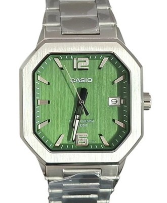 New CASIO MTP B195 Series MTP-B195D-3AV Green Dial Analog 38 mm Men s Watch
