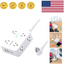 8-Outlet Power Strip with 4 USB Ports and Surge Protection for Home/Office
