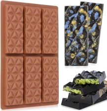 Silicone Deep Chocolate Bar Mold Pyramid Shape for Stuffed Candy, Protein Bars
