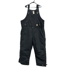 Carhartt Yukon Extremes R33 BLK Bib Overalls Men's 46x30 READ