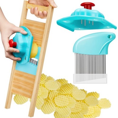 3 Pcs Waffle Fry Cutter Set Crinkle Cutter for Potatoes French Fry Lattice Ma...