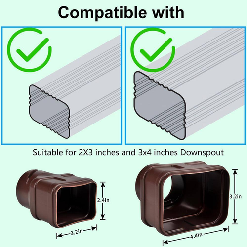 7 Ft. Brown Long Gutter Downspout Extensions, Outer Diameter 3 In. Downspout Ext - Picture 6 of 12