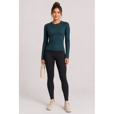 NWT Athleta Momentum Seamless Long Sleeve Green Athletic Shirt Small 530524-77-2