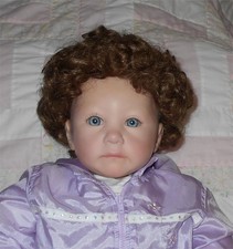 Kemper CHRISTIAN Doll Wig SZ 14/15 LT BROWN Full Head Short Loose Curls A NWT