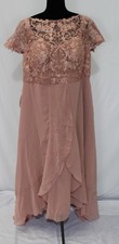 Azazie Women's Mamie A-Line Lace Chiffon Dress AP2 Dusty Rose Size: A20 NWT