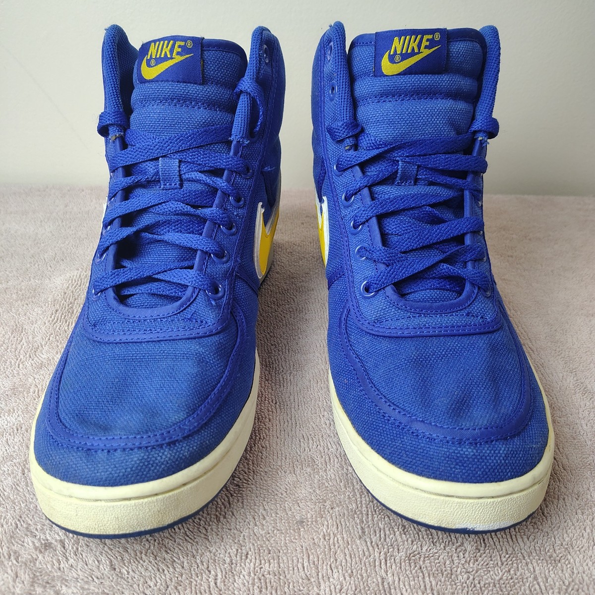 NIKE VANDAL High Top Sneakers Men 9.5 Blue Canvas Retro Streetwear