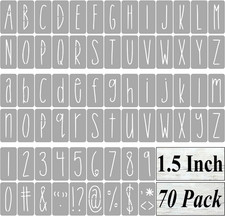 1.5 Inch Alphabet Letter Stencils for Painting - 70 Pack Letter and Number