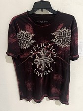 Affliction Graphic Women  s T-shirt Short Sleeve Cross Size L