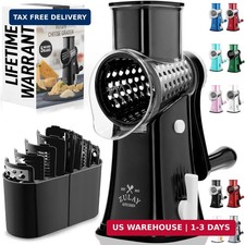 Zulay Kitchen Rotary Cheese Grater 5 Blade Cheese Shredder - Manual Hand Crank C