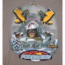 Vintage T-Shirt Star Wars Size S Y2K Anakin Skywalker Pod Racing 2 Side c.1999