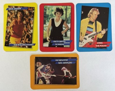 Lot 1985 AGI Rock Star Concert Cards Mick Jagger Sting Pat Benatar Set Of 4