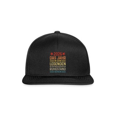 2026 Legende Ruhestand Rentner Pensionär Geschenk Snapback Cap, One size
