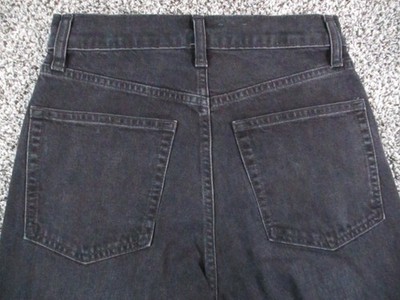 GAP Jeans Womens 25 Black Cheeky Straight Sky High High Rise Raw Hem 25x27