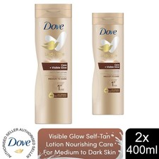 Dove Visible Glow Selbstbr&auml;uner Lotion pflegende Pflege f&uuml;r mitteldunkle Haut, 2x400ml