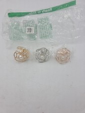 3PCS Flower Style Small Metal Hair Claw Clips Catch Barrette Jaw Clamp for Women