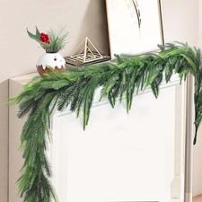 Artificial Norfolk Pine Garlands, Real Touch Winter Pine Garland, Green Artif...