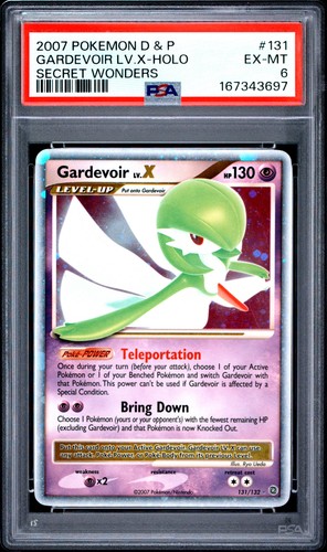 2007 POKEMON DIAMOND & PEARL SECRET WONDERS #131 GARDEVOIR LV.X-HOLO PSA 6