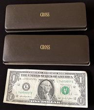 2 x Vintage CROSS Classic Ballpoint Pen 14K 1/20 Gold Filled in Box Logo 5.25"