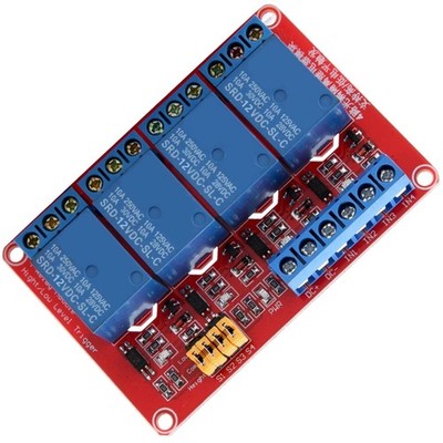 4 Kanal Relais Modul 12V 24V Optokoppler Schutz automatisches Steuerungssystem