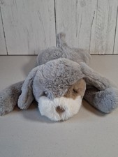 Mamas & And Papas Grey Puppy Dog Soft Toy Comforter Lying Down Eye Patch Plush