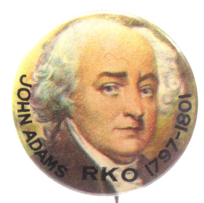 ca. 1932 JOHN ADAMS RKO Theater President Series 1.25'' pinback button ^