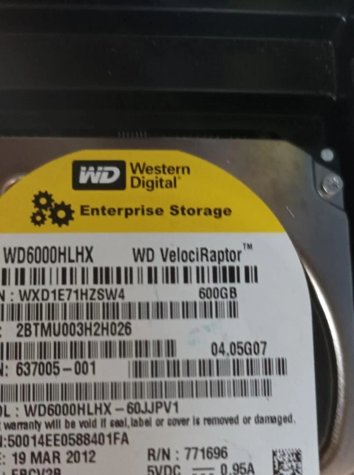 WD6000HLHX Western Digital VelociRaptor 600GB 10K 3.5" inch SATA Hard Drive - Image 2 of 2