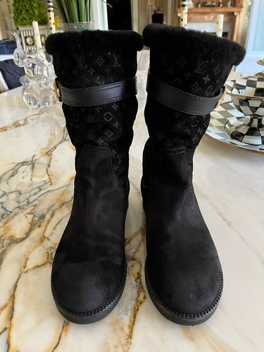 Louis Vuitton faux fur snow boots size EU 35 US 5 Rare