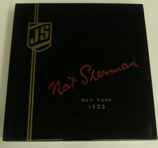 Rare Joel Nat Sherman NY 1930 Black Empty Wooden Cigar Box 75th Anniversary