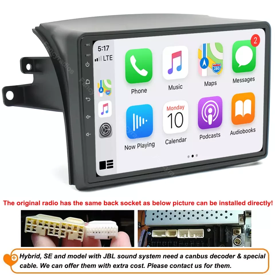 Para 2004-2010 Toyota Sienna Android 15 Apple Carplay rádio de carro estéreo GPS navegação - Imagem 3 de 4