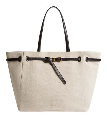 Ted Baker Tafanie Belted Herringbone Canvas Large Tote Bag L Shopper Brn-Choc