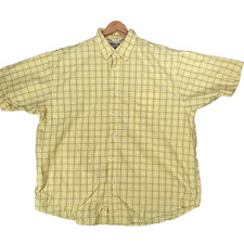 Wrangler Shirt Mens XL Yellow White Hero Check Plaid USA Casual Beach Top