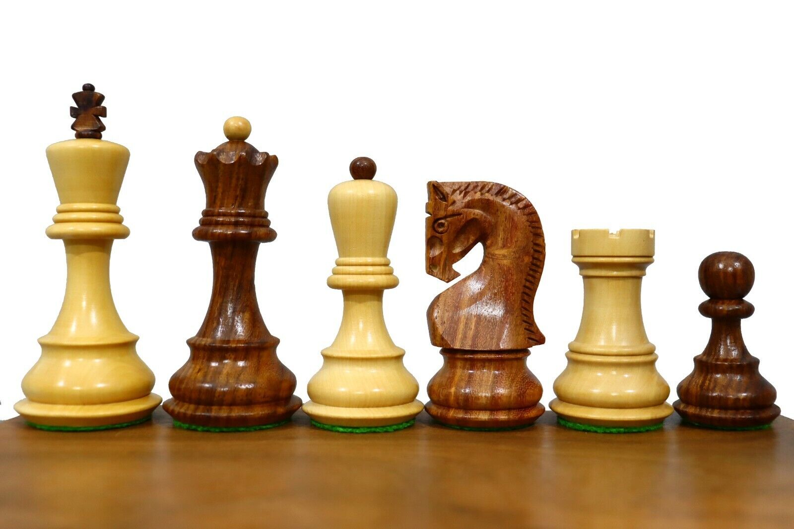 My chess set up: 4 Staunton Chessman, Boxwood and Sheesham. : r/chess